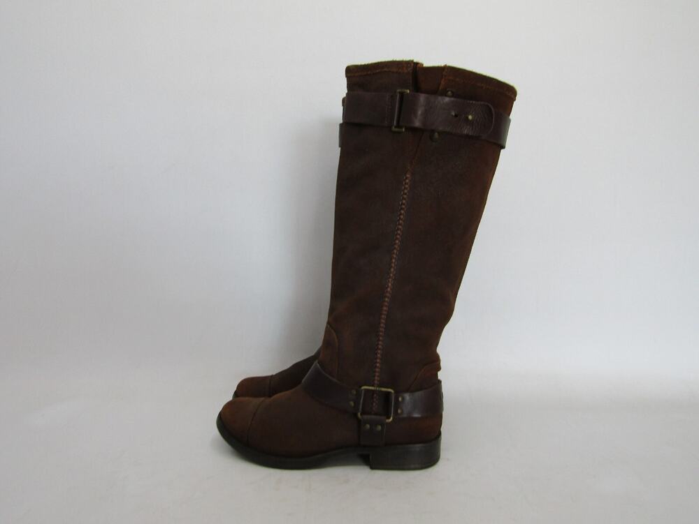 UGG Womens Size 7.5 M Brown Suede Harness Knee High Fashion Boots